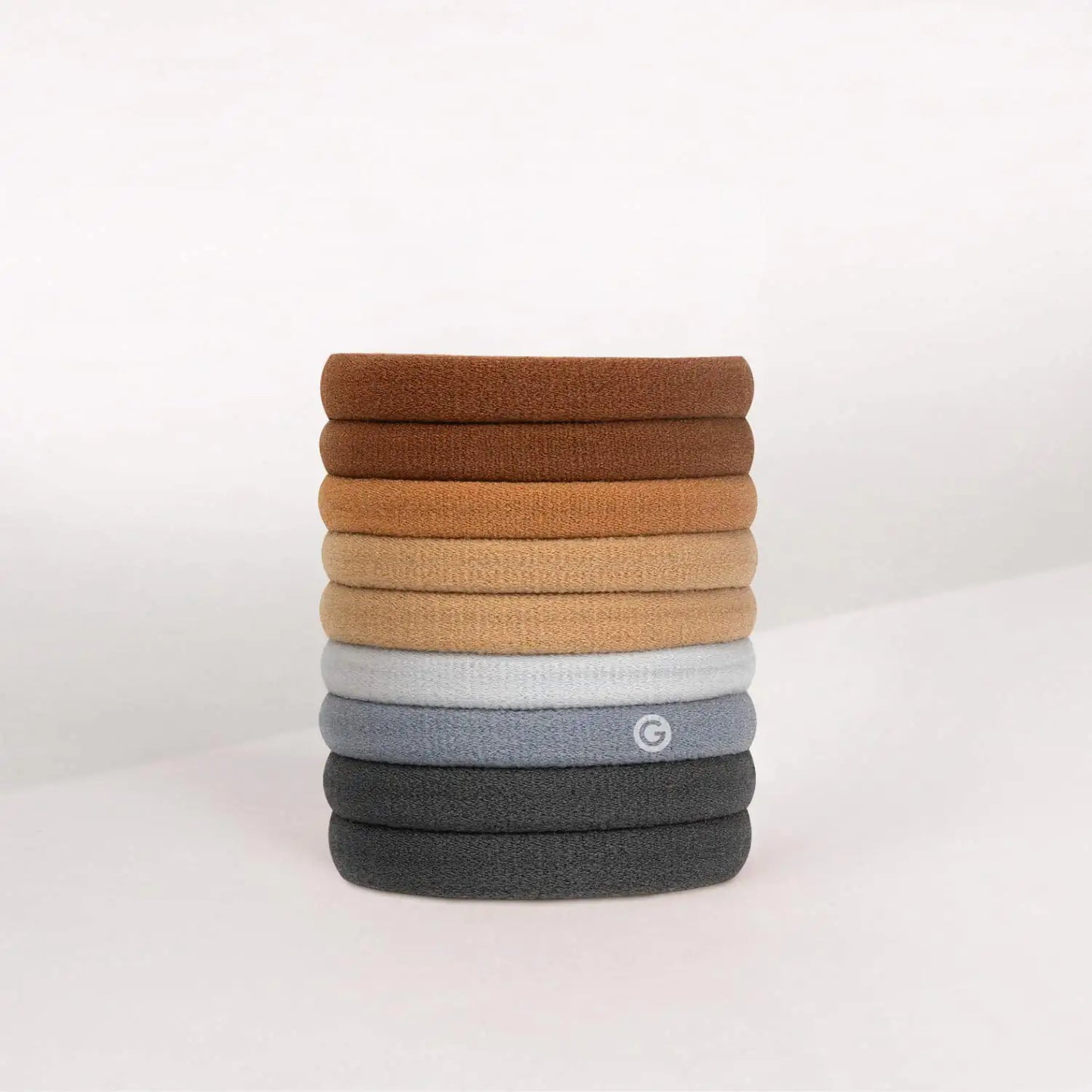 Gimme Beauty - Any Fit No Damage Hair Ties - Neutrals - Seamless Microfiber Hair Elastic - Hair Accessories With All Day Hold - No Snagging, Dents, or Breakage Hair Tie Pack (9 Count)