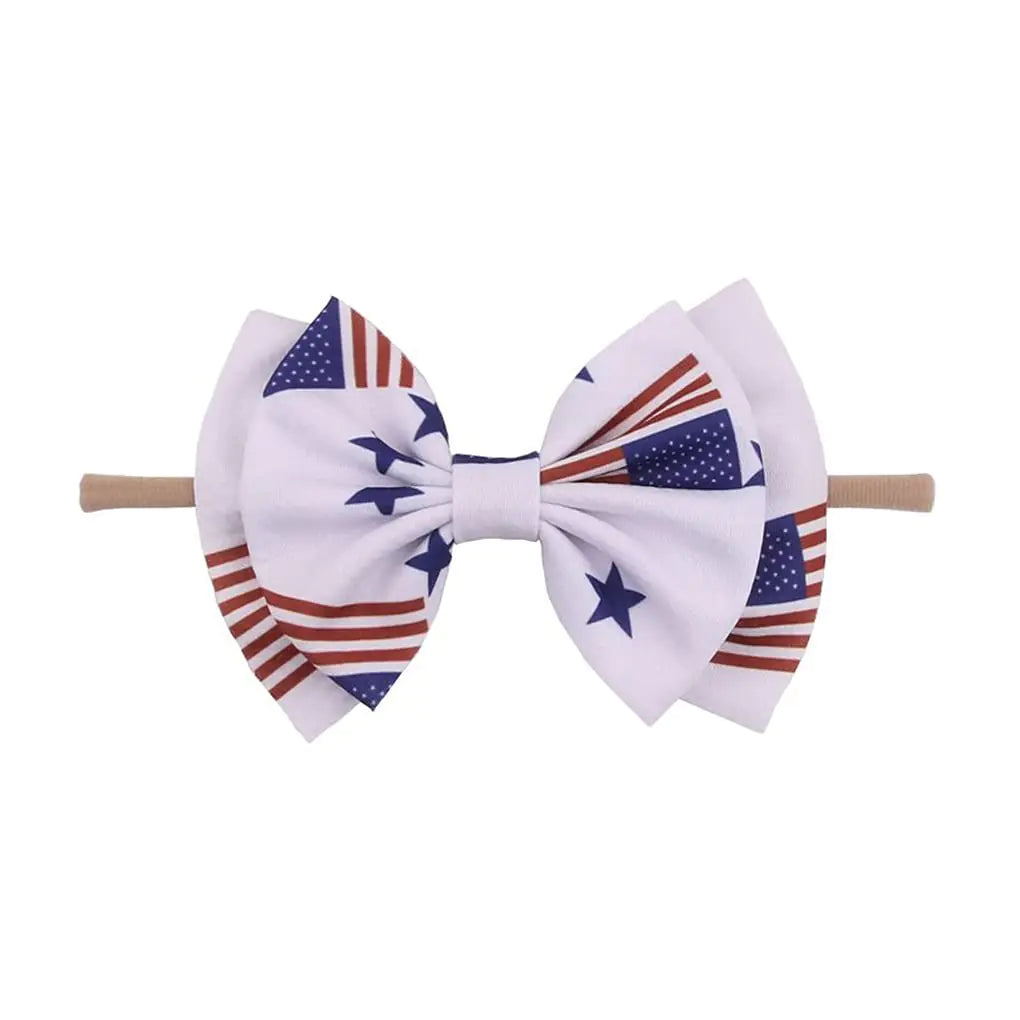 American Flag Headband Turban Baby Hair Band Bow Independence Day Bowknot JHN40 (-Bow)