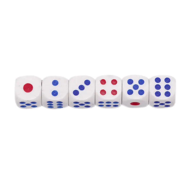 Red and Blue Dot Standard Dice for Bars and KTV
