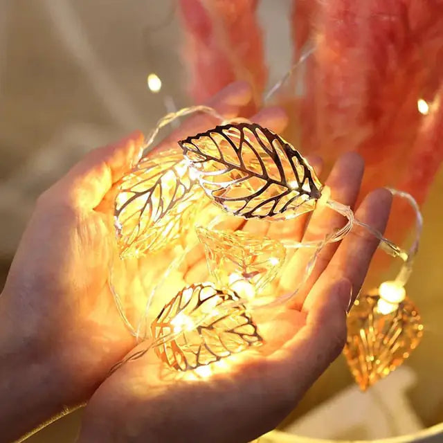 Elegant and Enchanting Garland Leaf Lights