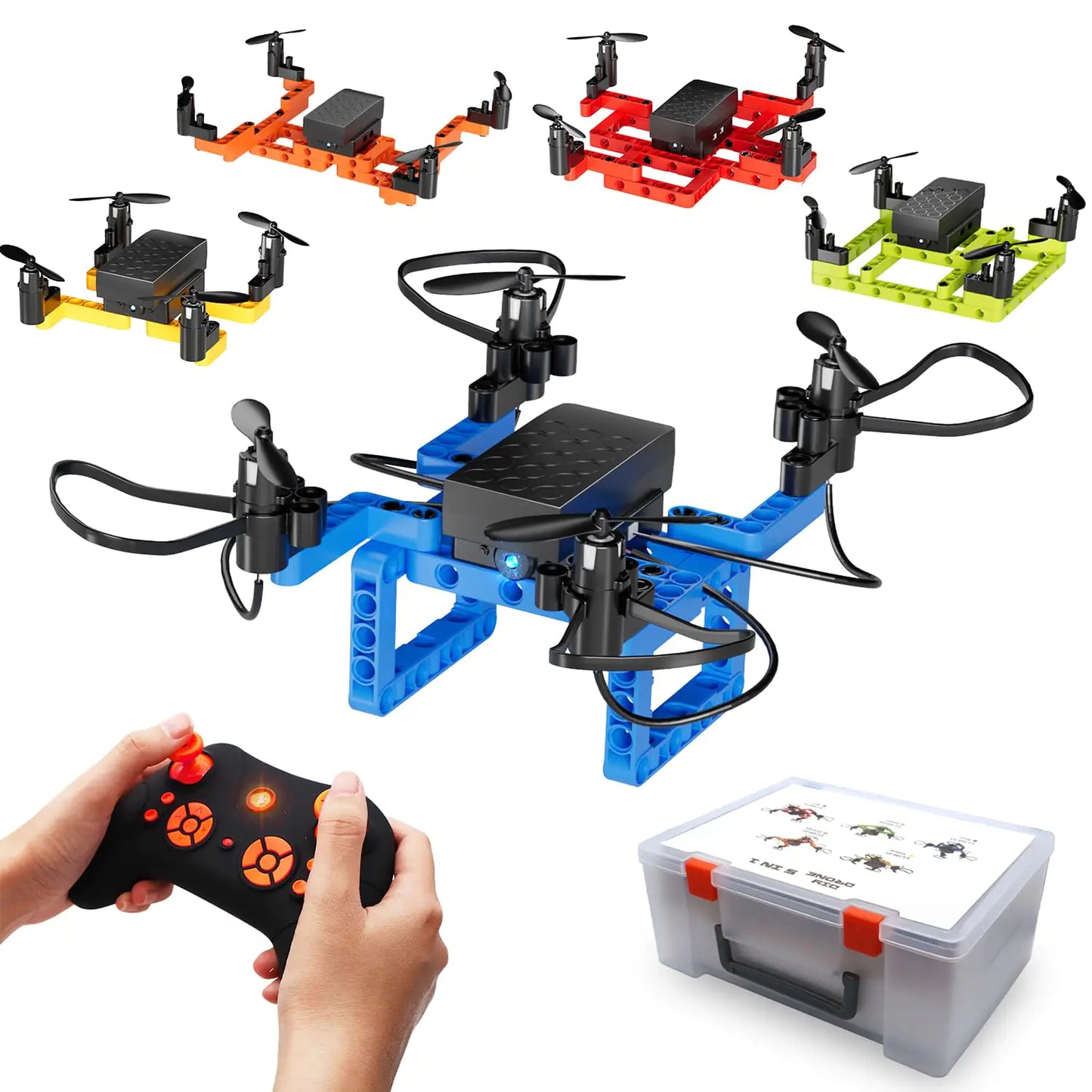 LANSAND Drone Building Toys Set 159 Pieces STEM Toy for Kids 6 7 8 9 10 11 12 Years 5 in1 DIY Drone Kit Remote Control Mini Drone Learning Creative Construction Toys Gifts for Birthday Christmas