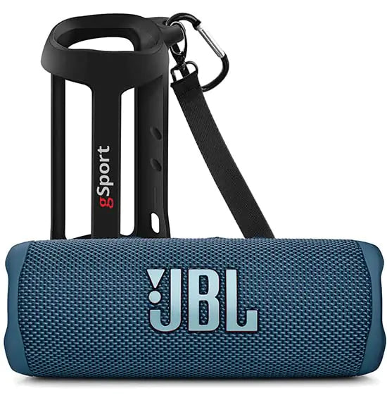 JBL FLIP 6 Waterproof Portable Speaker Bundle with gSport Silicone Sleeve (Blue)