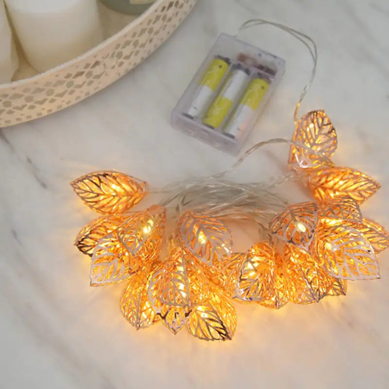 Elegant and Enchanting Garland Leaf Lights