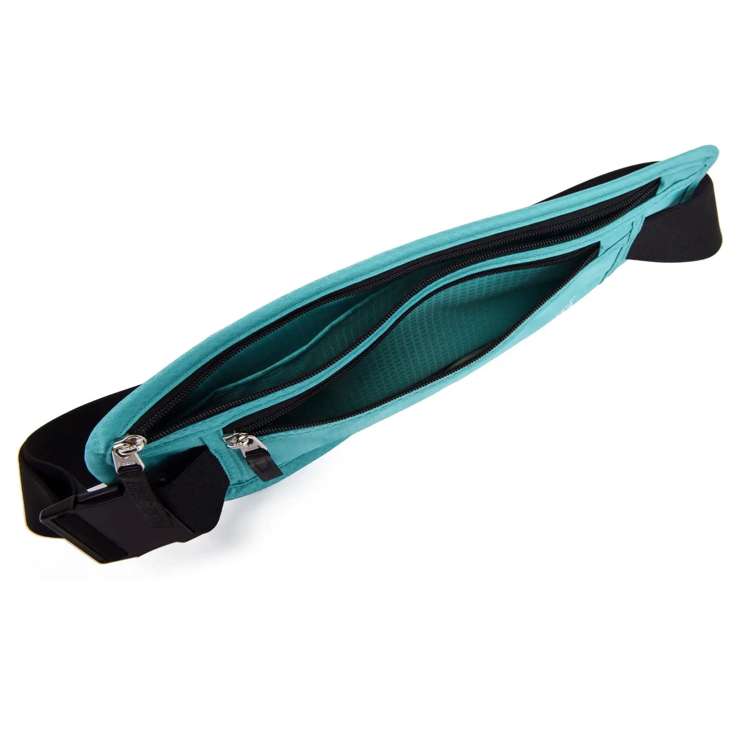 RFID Blocking Money Belt for Men Women, Slim Fanny Pack for Travel,Running,Conceal Waist Wallet for Passport Holder,Phone,Cash(Black Mint Green) Black Mint Green Rfid Blocking & Belt Wide:1.45Inch