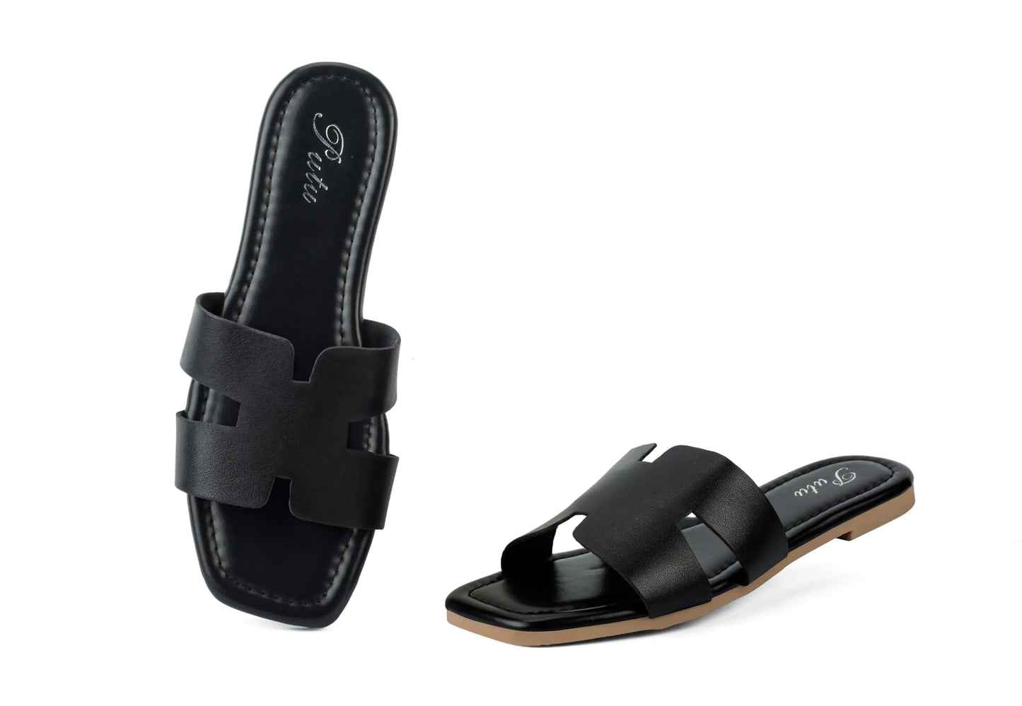 Putu Women's Summer Slide Sandals – Black Size 6.5