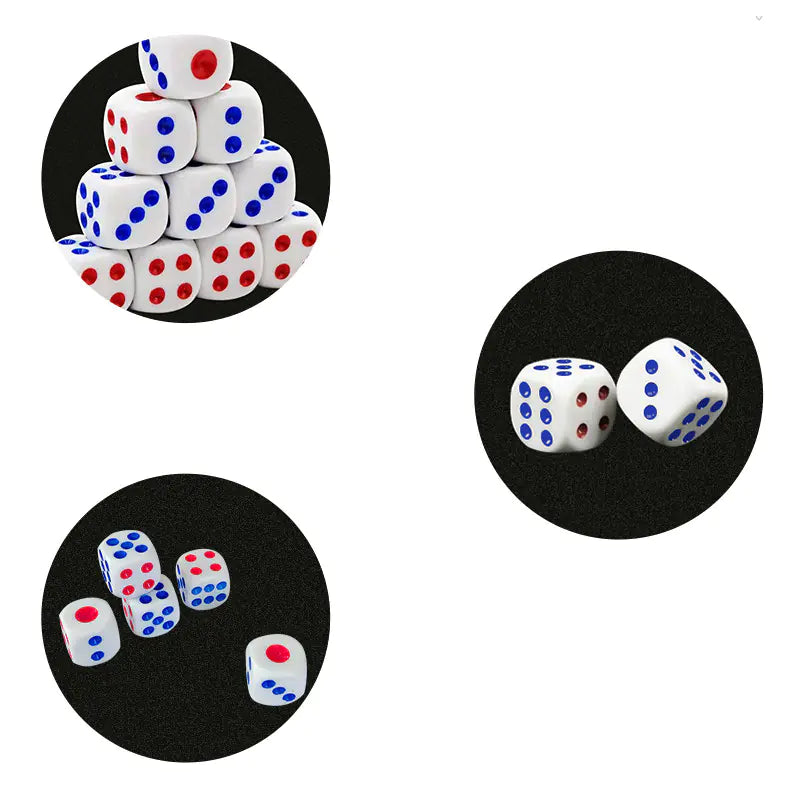 Red and Blue Dot Standard Dice for Bars and KTV