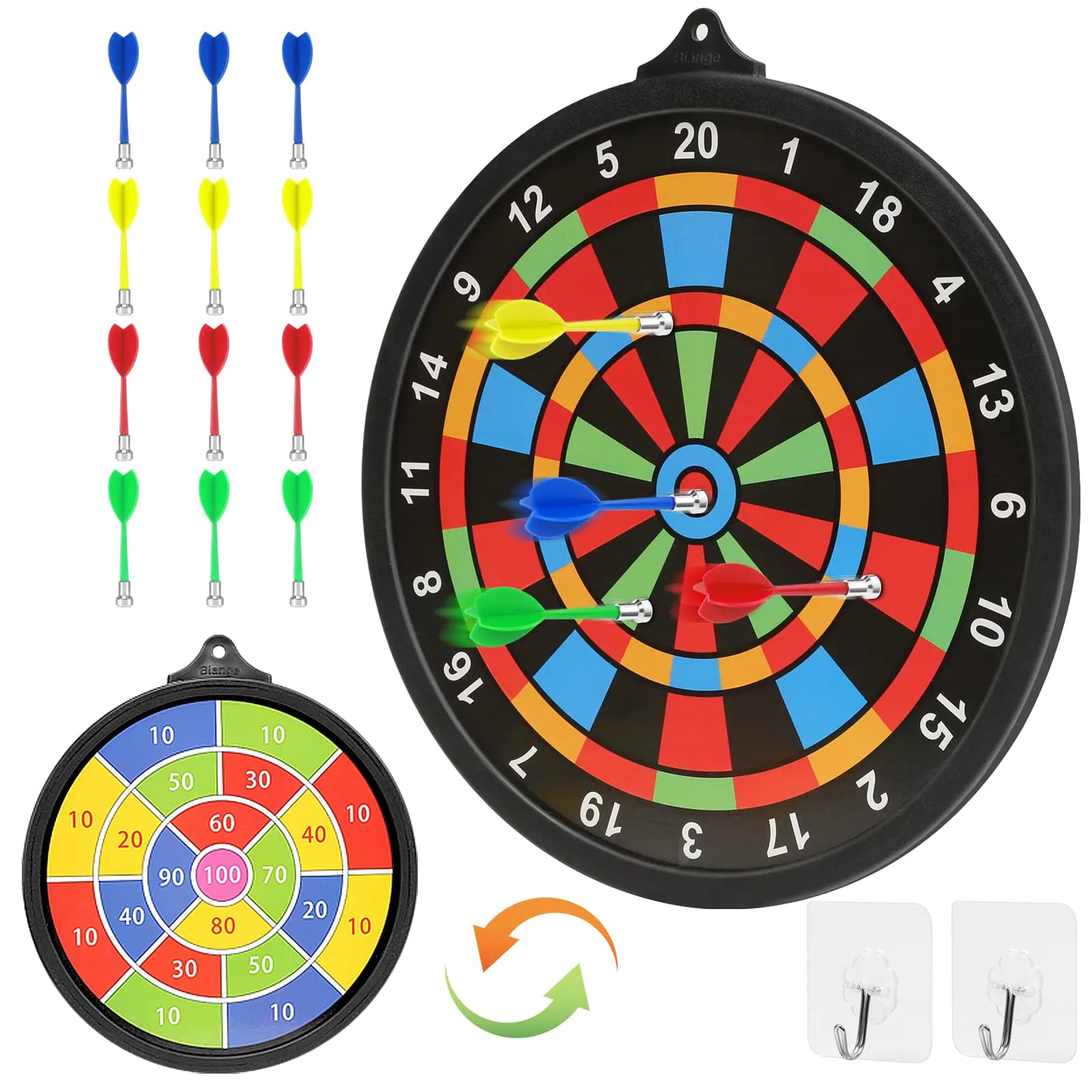 Magnetic Dart Board w/ 12 Darts Toys for Boys Age 8-12 Safe Indoor Outdoor Games for Kids 8-12 Teen Gifts for 6 7 8 9 10 11 12 13 14 Year Old Boys Girls