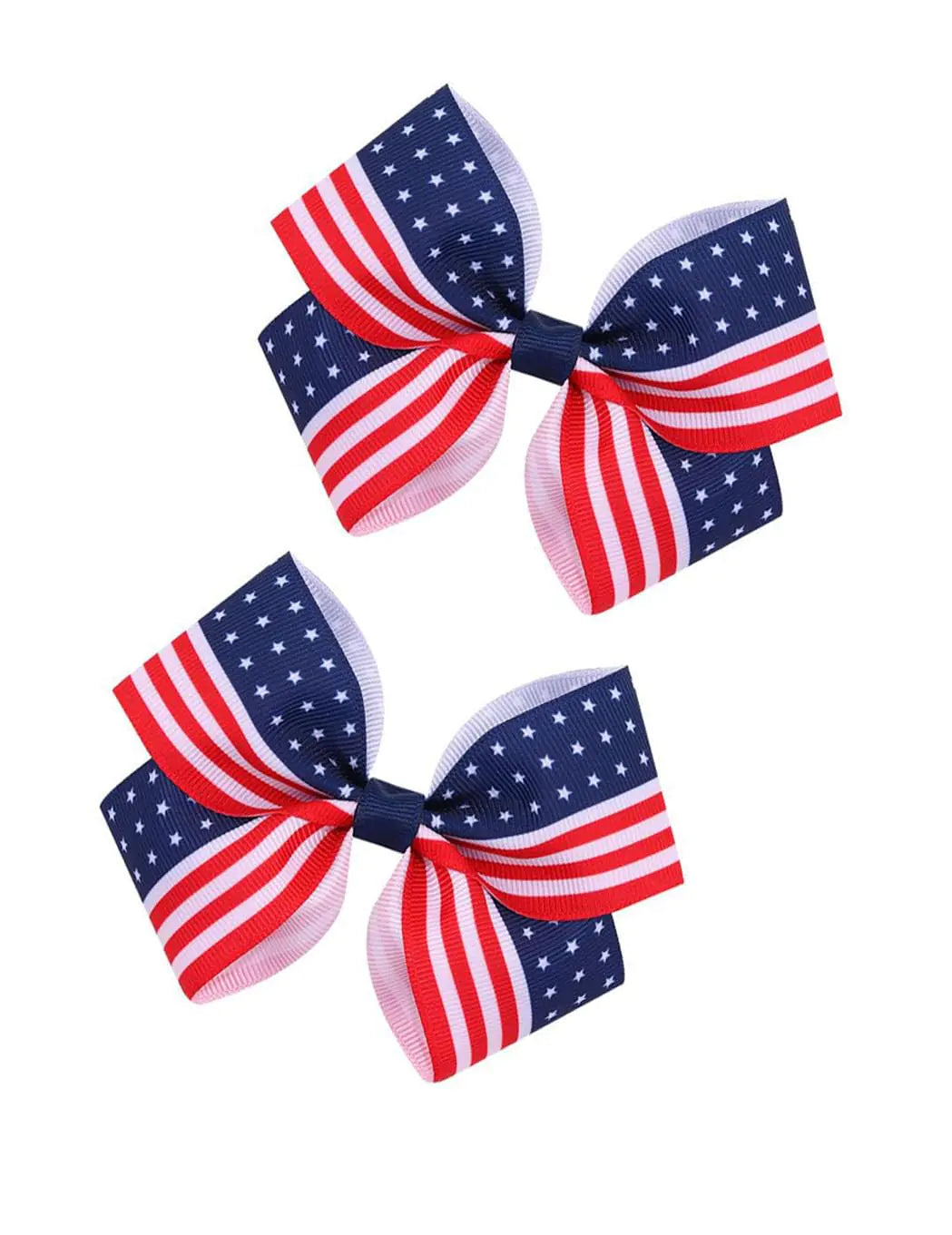 American Flag Hair Clips Pin Bow Baby Girls Hairclip USA Flag Hairpin Bows JHN16 (Set C)