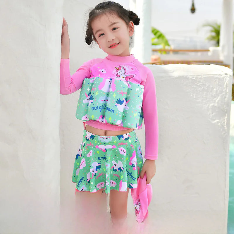 Cute Long Sleeve Flotation Swimwear for Kids