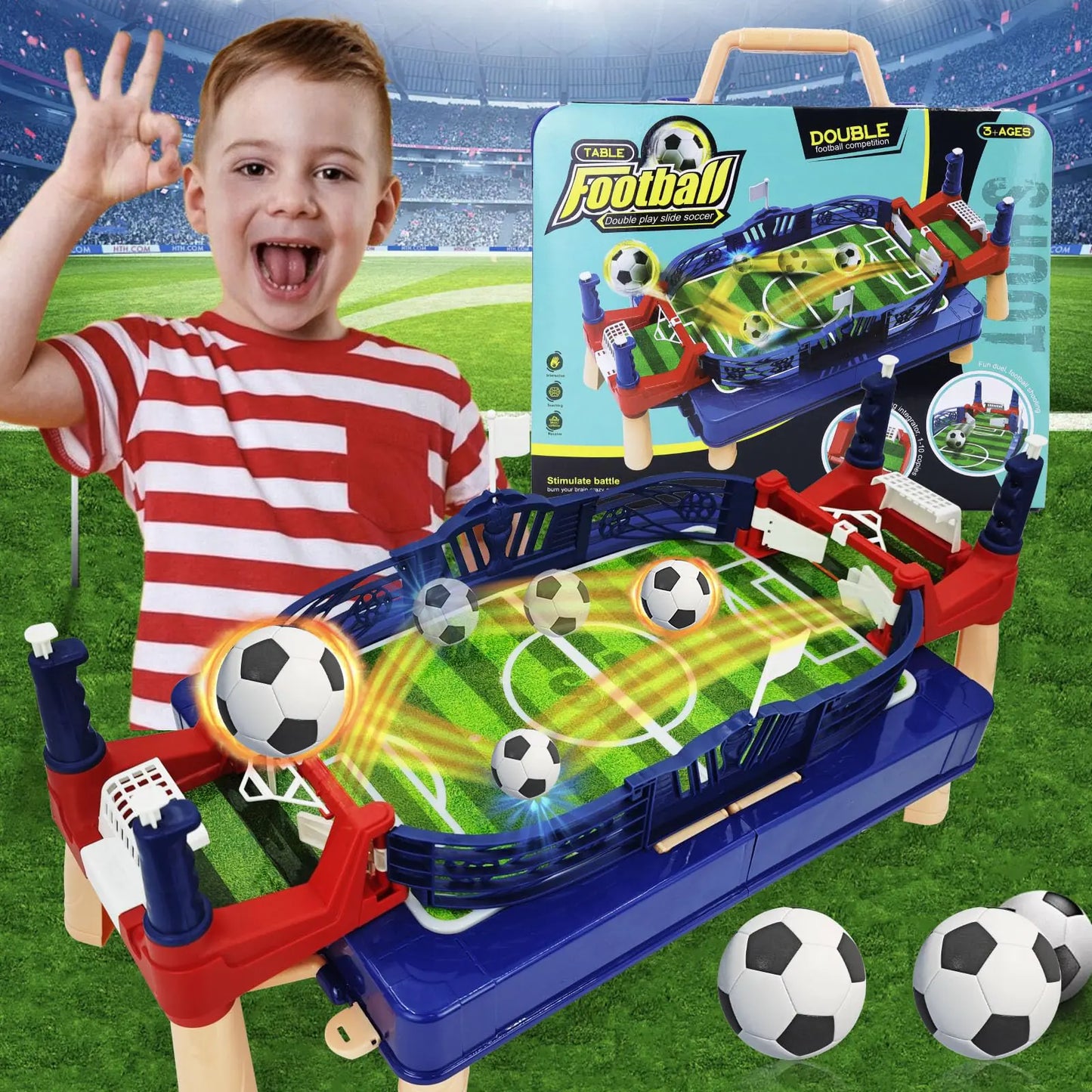 Football Table Interactive Game Soccer Games Table Foosball Table for Boys Kids Family Game Night Fun Mini Foosball Indoor Outdoor Party Games Toys Gifts