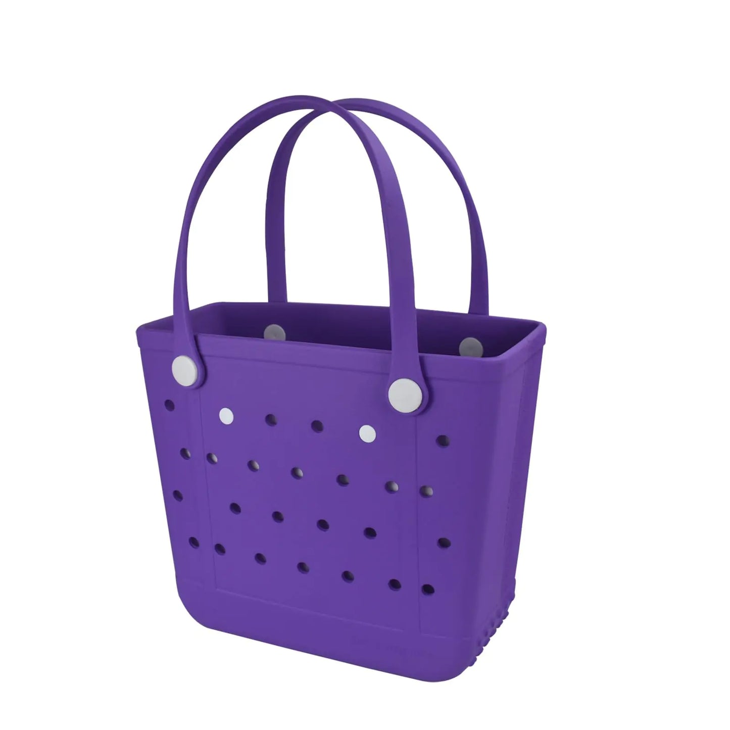 UeKeKicg Small Beach Bag Rubber Beach Tote Bag Waterproof Washable Durable Open Beach Bag Tote for Beach Boat Pool Sports (Purple)