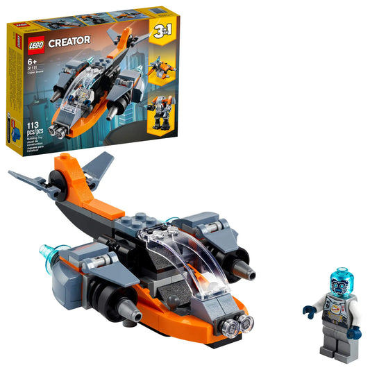 Gr8Dealz.store LEGO Creator 3 In 1 Cyber Drone Space Toys Transforms from Drone to Cyber Mech or Cyber Scooter Space Toy Building Set Gift for 6...