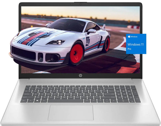 HP 17.3" FHD(1920 x 1080) Business Laptop Intel 6-Core i3-1215U(> i5-1135G7) 16GB RAM 1TB NVMe SSD Numeric Keypad Webcam Wi-Fi HDMI Type-A&C Windows 11 Pro Silver w/BWE Accessories