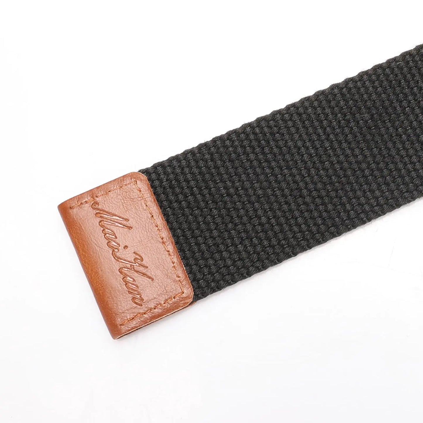 maikun Mens & Womens Canvas Belt with Black D-ring 1 1/2" Wide Extra Long Solid Color waist size 36-39" Silver Buckle+black