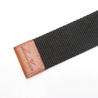 maikun Mens & Womens Canvas Belt with Black D-ring 1 1/2" Wide Extra Long Solid Color waist size 36-39" Silver Buckle+black