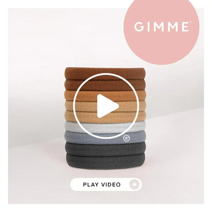 Gimme Beauty - Any Fit No Damage Hair Ties - Neutrals - Seamless Microfiber Hair Elastic - Hair Accessories With All Day Hold - No Snagging, Dents, or Breakage Hair Tie Pack (9 Count)