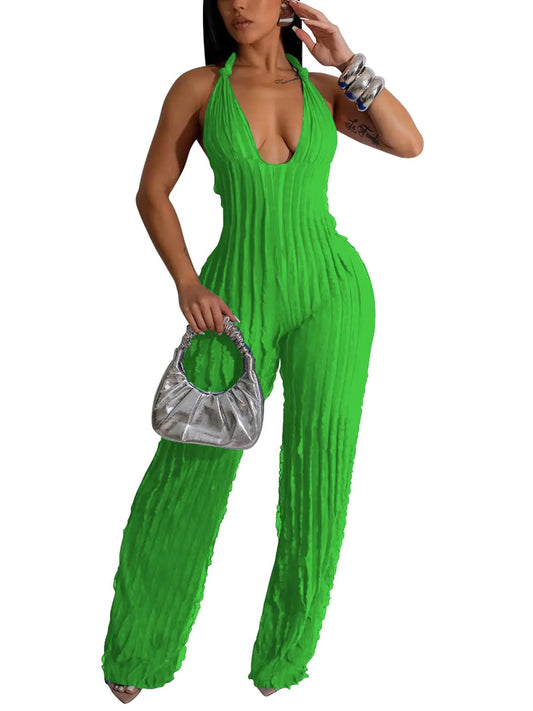AIBUSIS Womens 2024 Summer V Neck Sleeveless Loose Party Going Out Jumpsuit