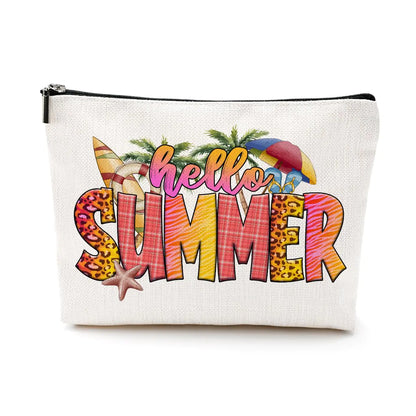 Summer Makeup Bag Cosmetic Bag Vacation Beach Themed Gifts for Beach Lover Summer Lovers Daughter Soul Sister Teacher Roommates Summer Essentials Beach Stuff Must Haves Christmas Birthday Graduation