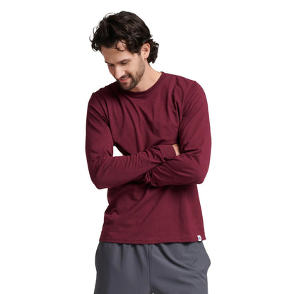 Russell Athletic Men's Dri-Power Long Sleeve Tees, Moisture Wicking, Odor Protection, UPF 30+ X-Large Maroon