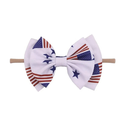 American Flag Headband Turban Baby Hair Band Bow Independence Day Bowknot JHN40 (-Bow)
