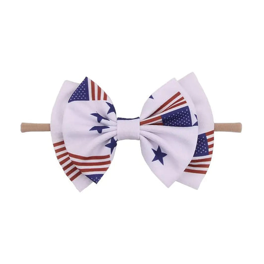 American Flag Headband Turban Baby Hair Band Bow Independence Day Bowknot JHN40 (-Bow)