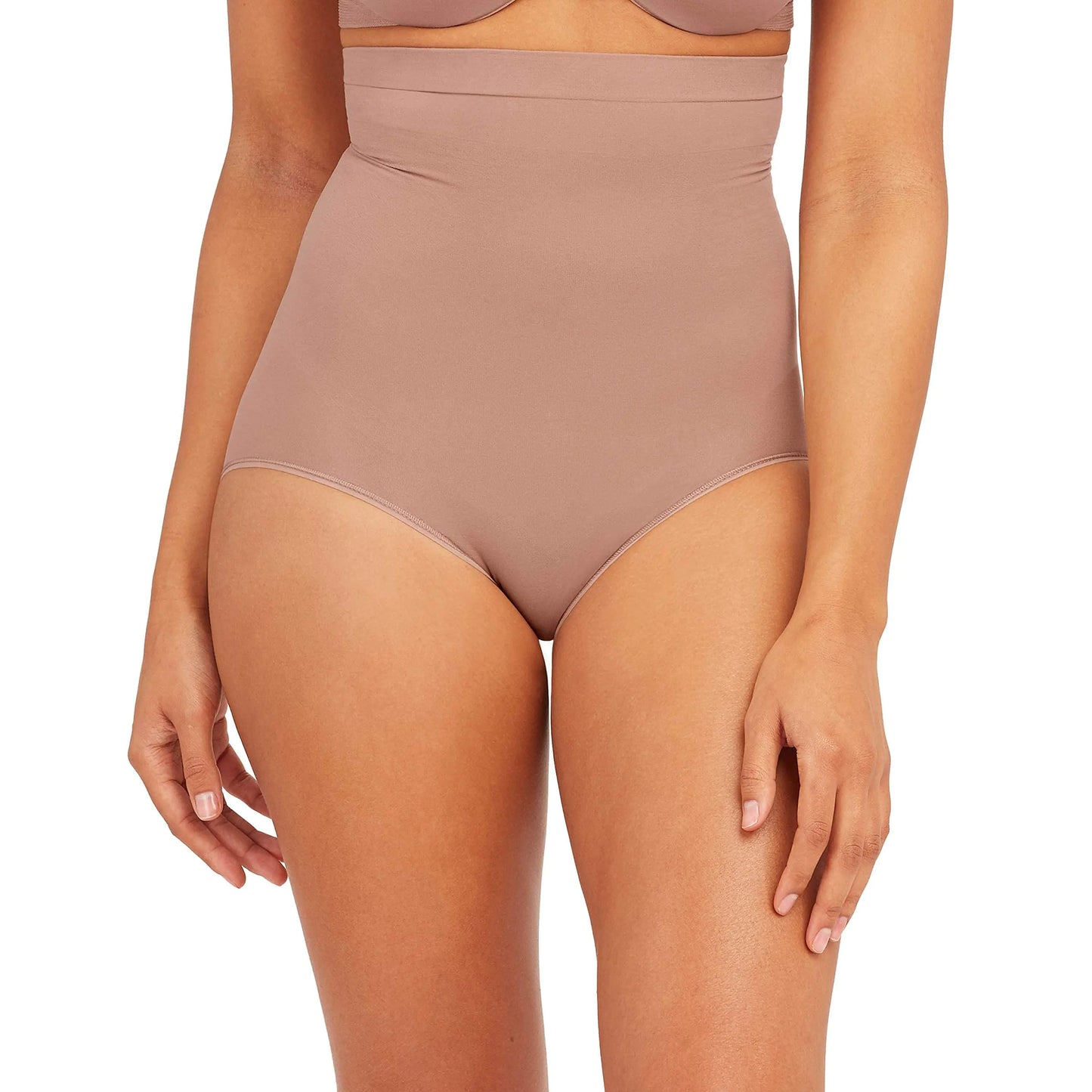 SPANX Seamless Higher Power Panties - Lightweight All-Day Comfort - Core Control Shapewear - High-Waisted Underwear Large (1 Pack) Cafe Au Lait