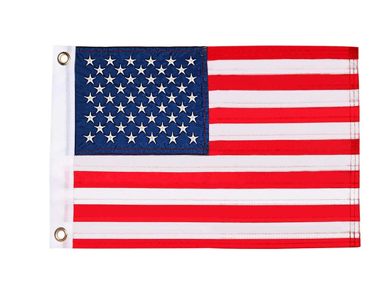American Flag 12" x 18" U.S. 50 Star Sewn Boat Flag Motorcycle Yacht Boat Bike Car Ensign Nautical US American Flag1