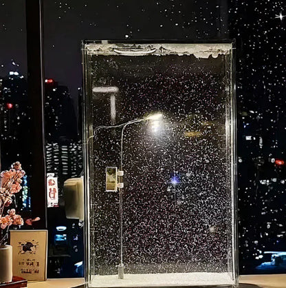 Snow Night Flow Hemp Small Night Lamp Snow Scene Street Lamp Homemade By Hand DIY Material Package