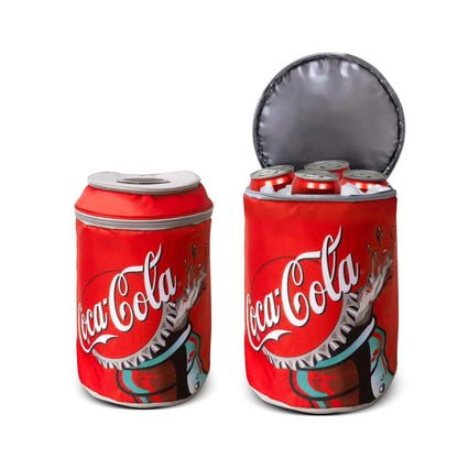 Coca Cola Can Shape Cooler Bag with Bluetooth Speaker 5H Playtime Adjustable Straps Zippers 5-Layer Insulated Fabric Keeps Food Fresh for 12 Hours Perfect for Outdoor and Indoor BBQ Parties
