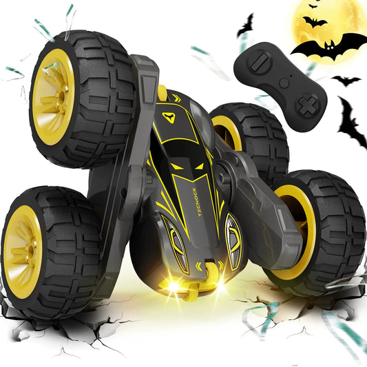 Tecnock Remote Control Car for Kids 2.4GHz RC Car with Type-C Easy Charging 4WD Double Sided 360° Rotates and Flips RC Stunt Car Toys Gift for Boys and Girls