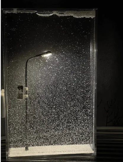 Snow Night Flow Hemp Small Night Lamp Snow Scene Street Lamp Homemade By Hand DIY Material Package