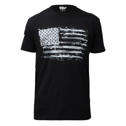 USA Patriotic American Flag Armed Forces T-Shirt (Military Black 5XL)