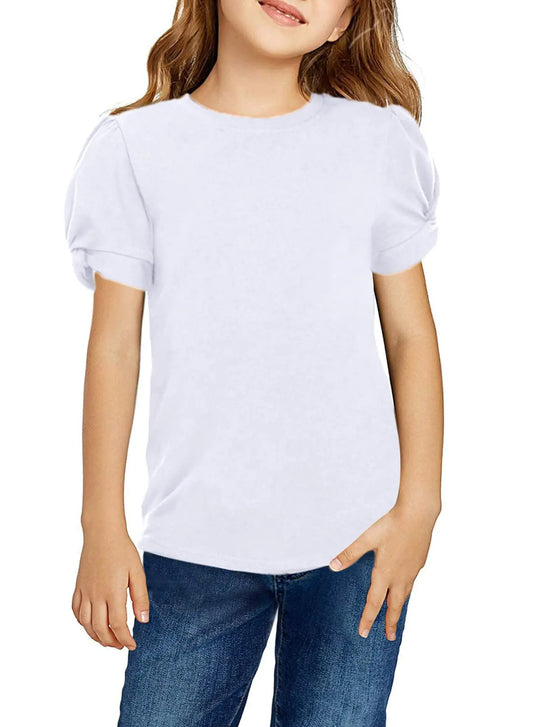 Arshiner Girls Tunic Tops 2024 Short Sleeve T-Shirts Summer Casual Summer Shirts Cute Fashion Shirts Blouse White