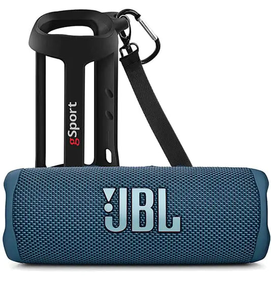 JBL FLIP 6 Waterproof Portable Speaker Bundle with gSport Silicone Sleeve (Blue)