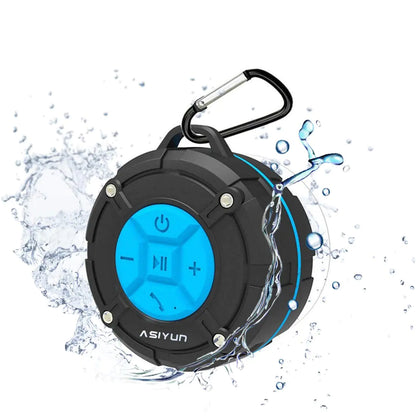 ASIYUN Shower Speaker IPX7 Waterproof Bluetooth Speaker Loud HD Sound Portable Wireless Speaker with Suction Cup & Sturdy Hook Built-in Mic for Shower Pool Beach Outdoor(Blue)