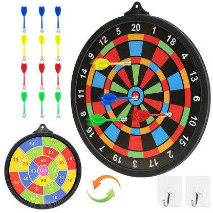 Magnetic Dart Board w/ 12 Darts Toys for Boys Age 8-12 Safe Indoor Outdoor Games for Kids 8-12 Teen Gifts for 6 7 8 9 10 11 12 13 14 Year Old Boys Girls