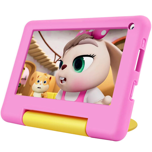Kids Tablet 7 inch Tablet for Toddlers Android Toddler Tablet for Kids Boys Girls Children’s Tablet with WIFI Touch Screen Dual Camera Kids Learning Tablet for Toddler Ages 3 to 12 (Pink)