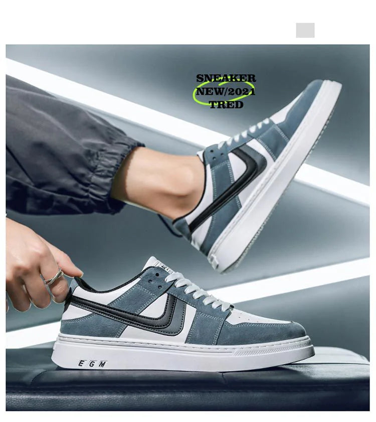 Men's Versatile White Sports Sneakers – Casual & All-Occasion