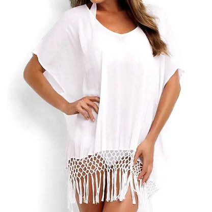 Mid-Summer Night Fringe Trim Tunic In 3 Colors From Summery Collection