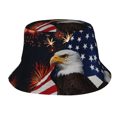 USA Flag Sun Hats for Men Women 4th of July American Flag Bucket Hat Wide Brim Summer Sun Protection Hat