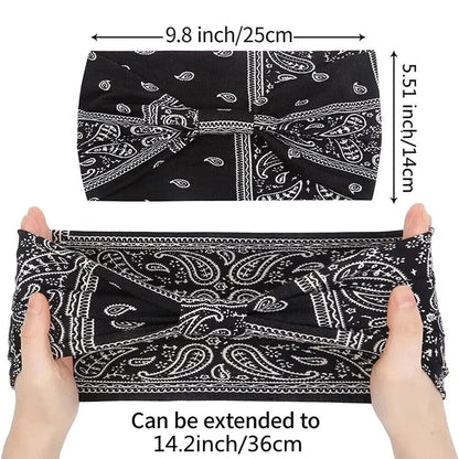 3PCS Boho Headbands Leopard Hair Bands Knotted Turban Wraps Stripe Cloth Elegant