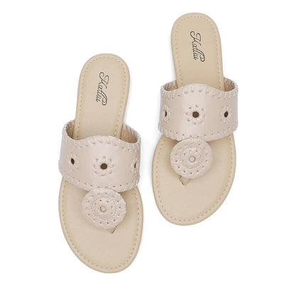 katliu Womens Flat Sandals Flip Flop Sandals Dressy Thong Sandals Almond 10