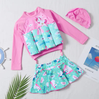 Cute Long Sleeve Flotation Swimwear for Kids