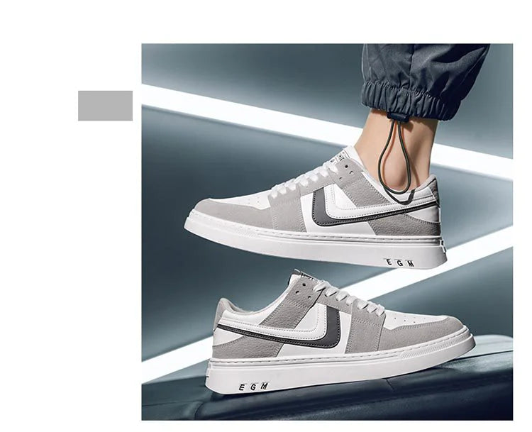 Men's Versatile White Sports Sneakers – Casual & All-Occasion
