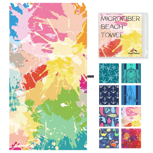 Gr8Dealz.store Your Choice Microfiber Beach Towel Set Sand Free Beach Towel Quick Dry Beach Towel Extra Large Beach Towels for Adults Extra Large...