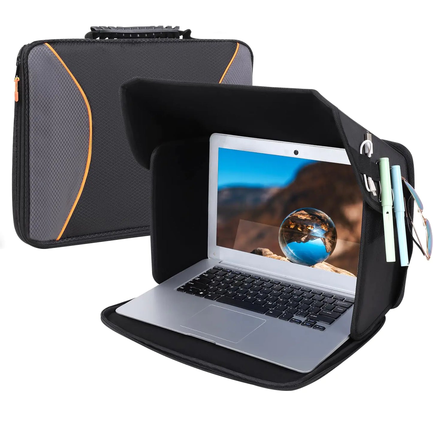Laptop Sun Shade Laptop Sun Glare Shield Laptop Sunshade Bag for Working Outside Privacy Screen Hood Laptop Sun Hood Foldable Laptop Shield 12-14(Patent Pending)