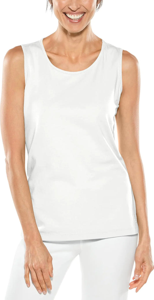 Coolibar UPF 50+ Womens Morada Everyday Basic Tank - Sun Protective (X-Large- White)