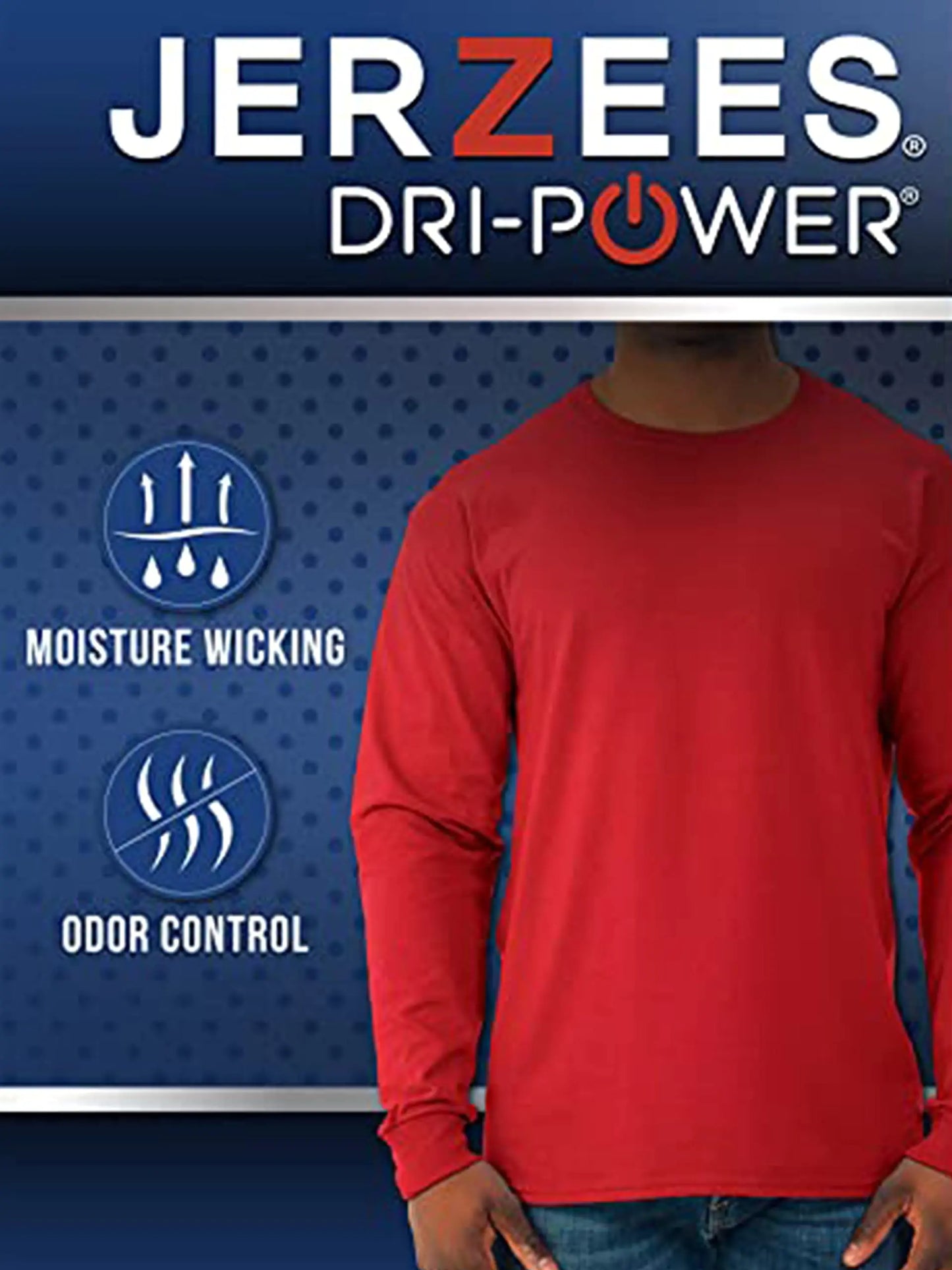 Jerzees Men's Dri-Power Cotton Blend Long Sleeve Tees, Moisture Wicking, Odor Protection, UPF 30+, Sizes S-3x Large Cyber Pink