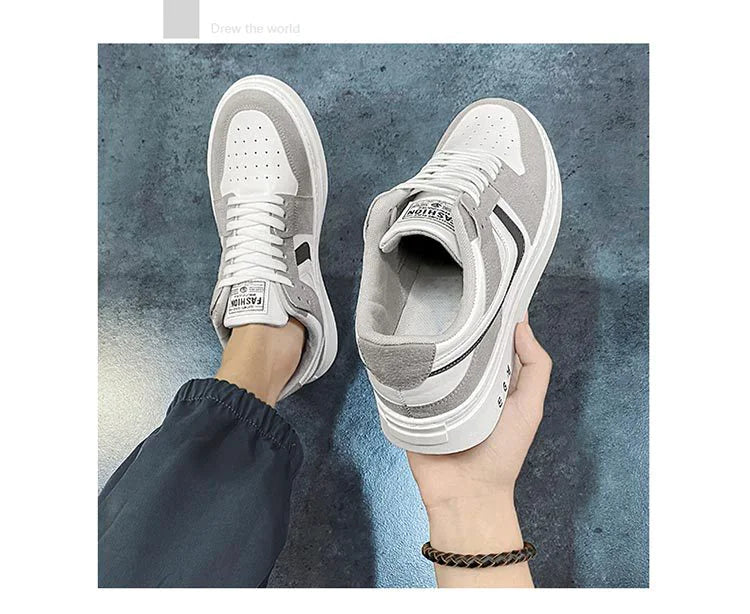 Men's Versatile White Sports Sneakers – Casual & All-Occasion