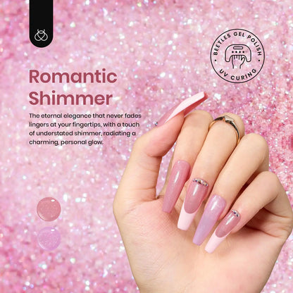 Beetles Jelly Gel Nail Polish, 6pcs Glitter Nude Sheer Light Baby Pink Natural Gel Polish Shimmer Nail Color Gel Soak off UV LED Cured Art Manicure Set Nail Art Salon Home Gifts for Women 0 - 6 Colors Romantic Shimmer